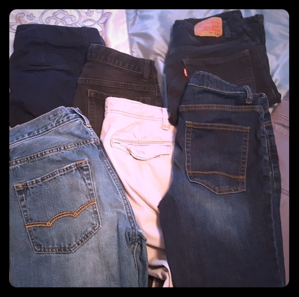 Bundle of boys pants khakis and jeans